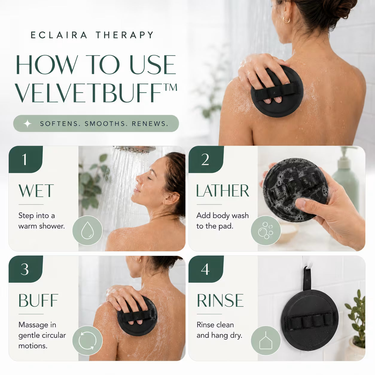 VelvetBuff™ Exfoliating Shower Pad