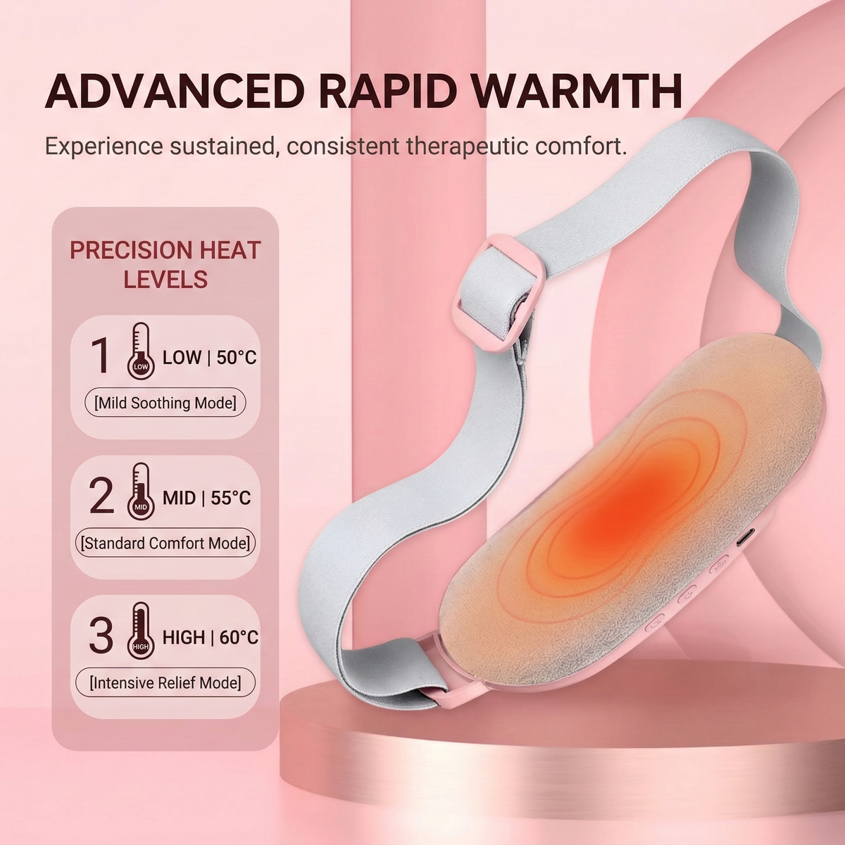 Eclaira Therapy HeatBelt™ — Menstrual Heating Belt (Heat + Vibration)
