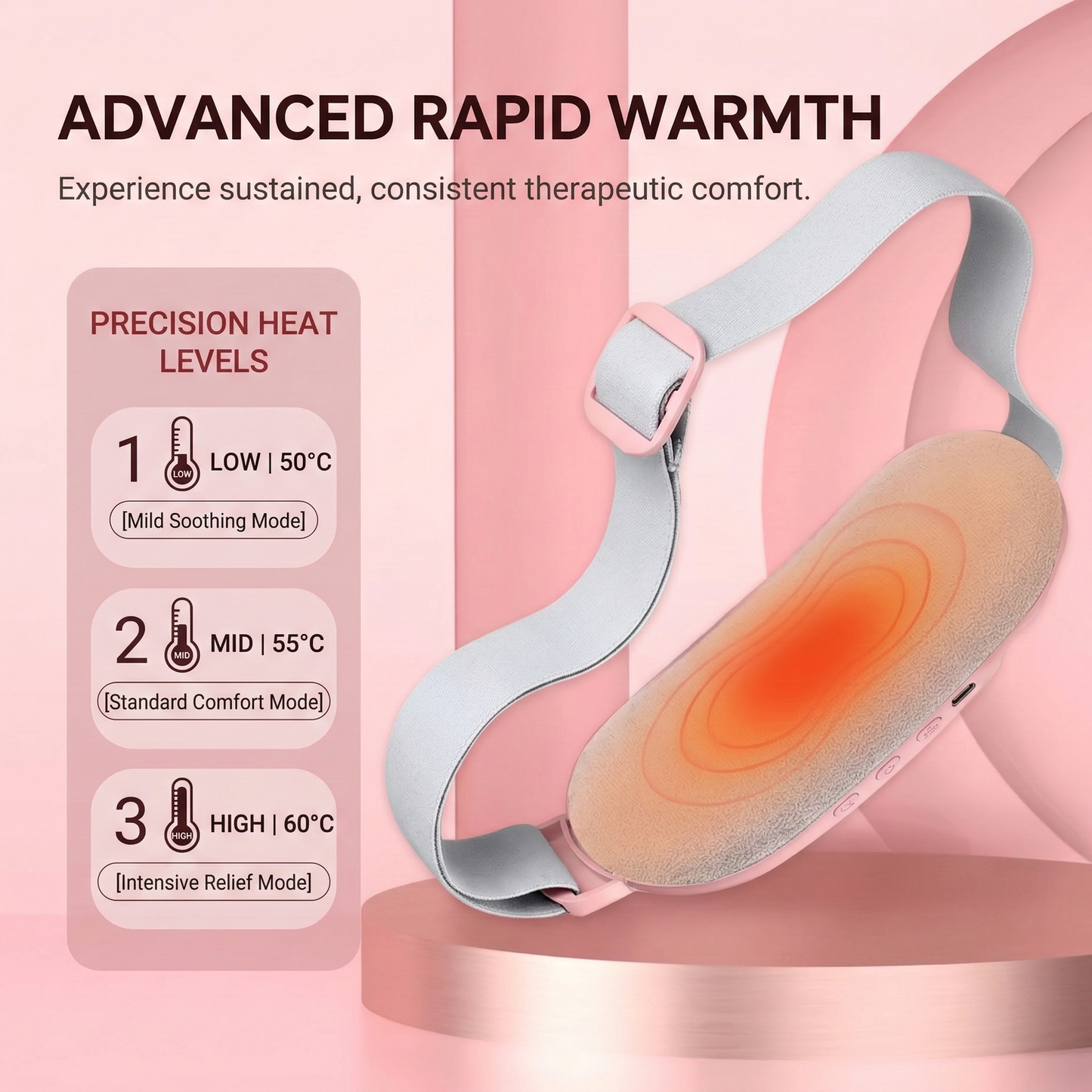 Eclaira Therapy HeatBelt™ — Menstrual Heating Belt (Heat + Vibration)
