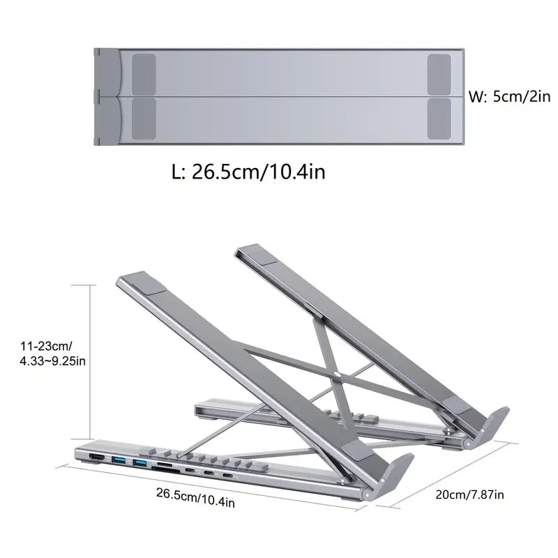 EclairaDock 8-in-1 Laptop Stand Hub