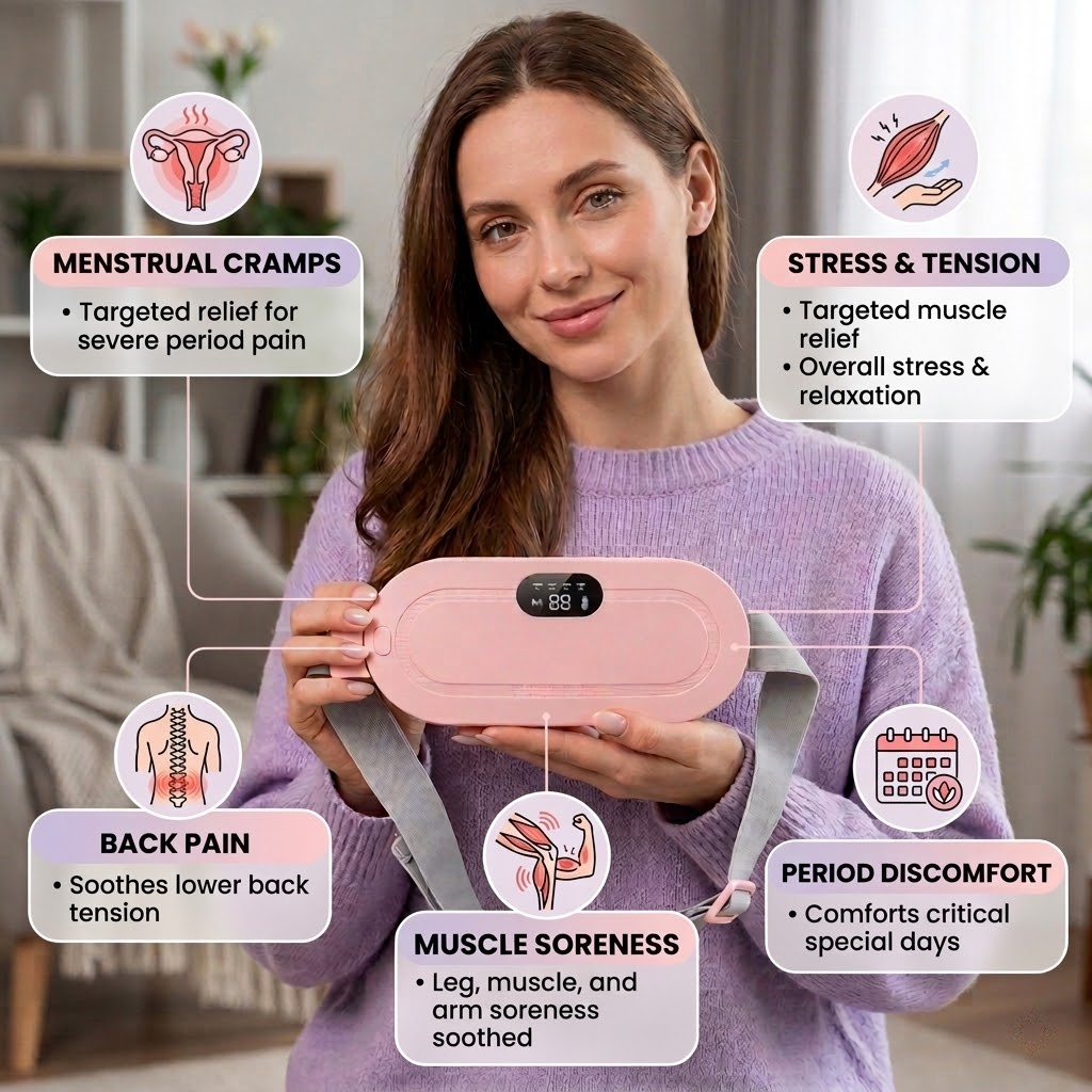 Eclaira Therapy HeatBelt™ — Menstrual Heating Belt (Heat + Vibration)